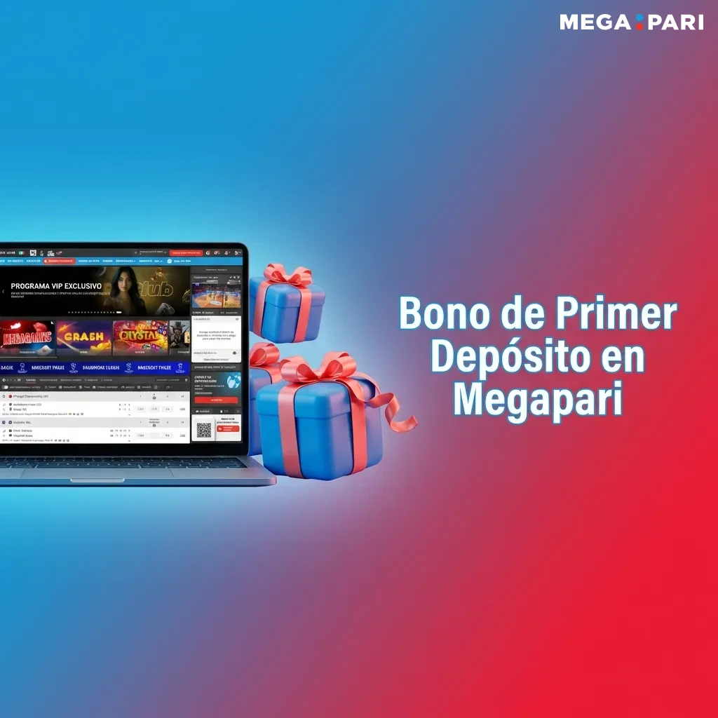 Megapari welcome bonus banner showing 100% first deposit match up to 32,100 MXN plus 150 free spins for sports and casino