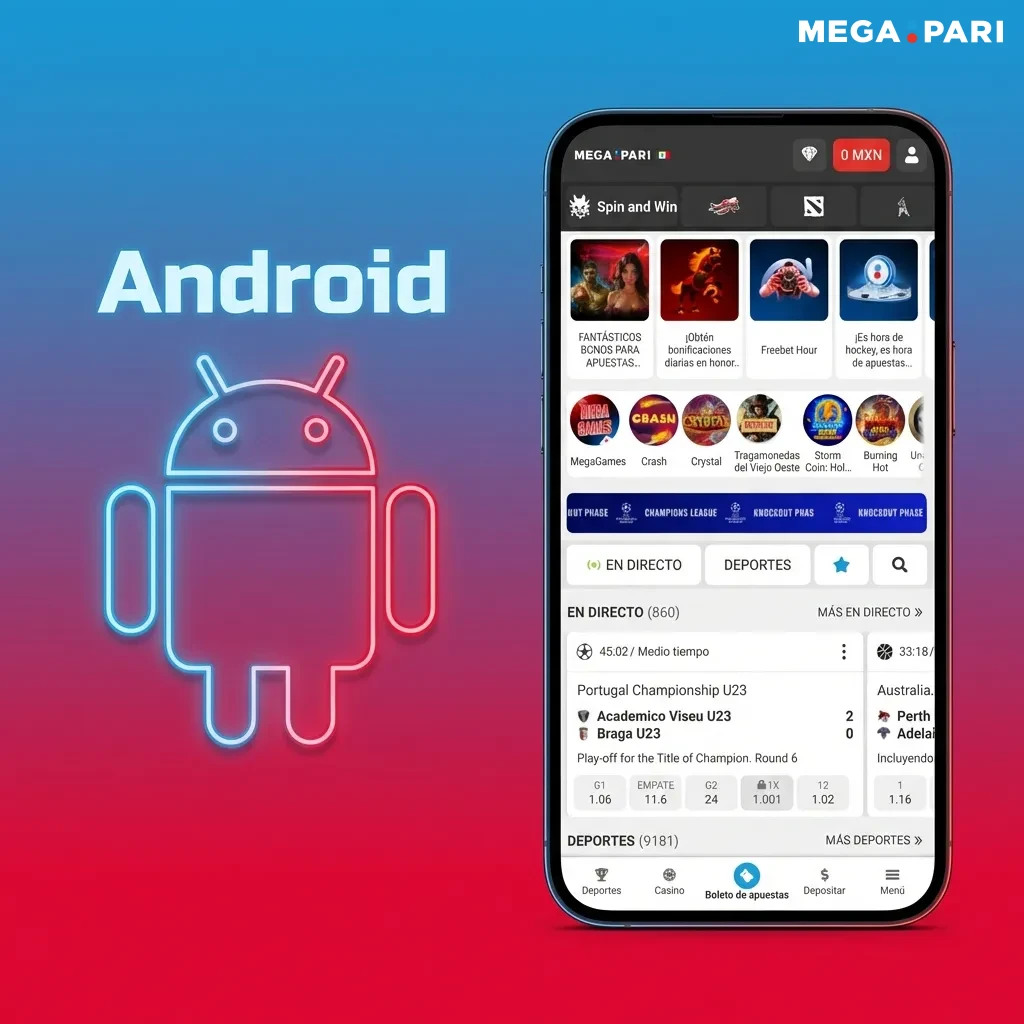 Megapari Android app download process showing installation steps on smartphone screen