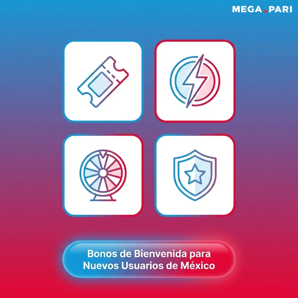 Welcome bonuses for Mexican users showing casino and sports betting options with deposit requirements and rewards
