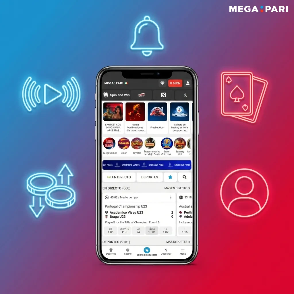 Panel de configuración de notificaciones push personalizables para apuestas, resultados y promociones en aplicación móvil