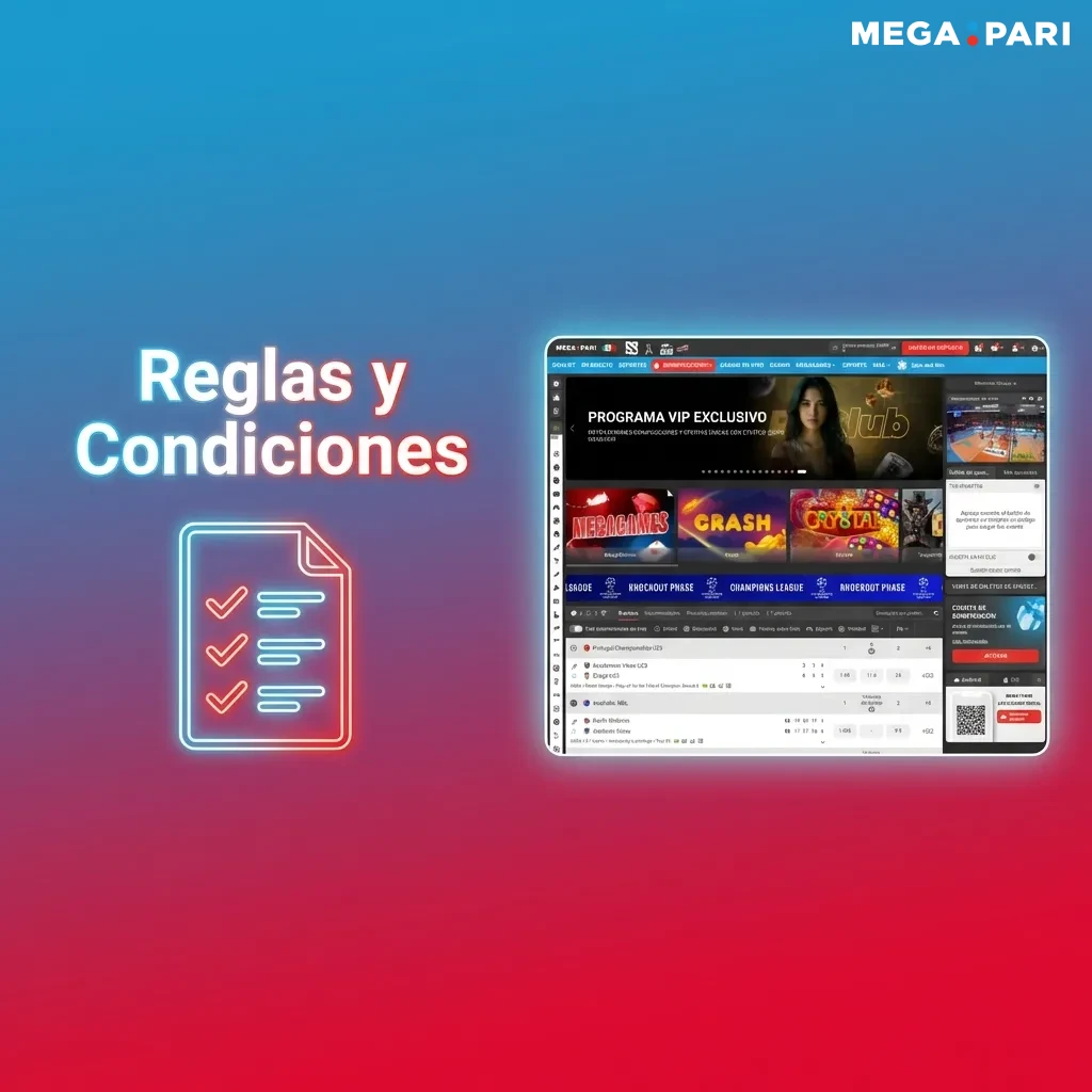 Megapari terms and conditions page showing key registration rules and account requirements for users