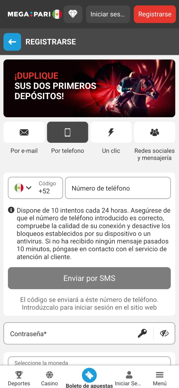 Regístrate en Megapari app y recibe bono.