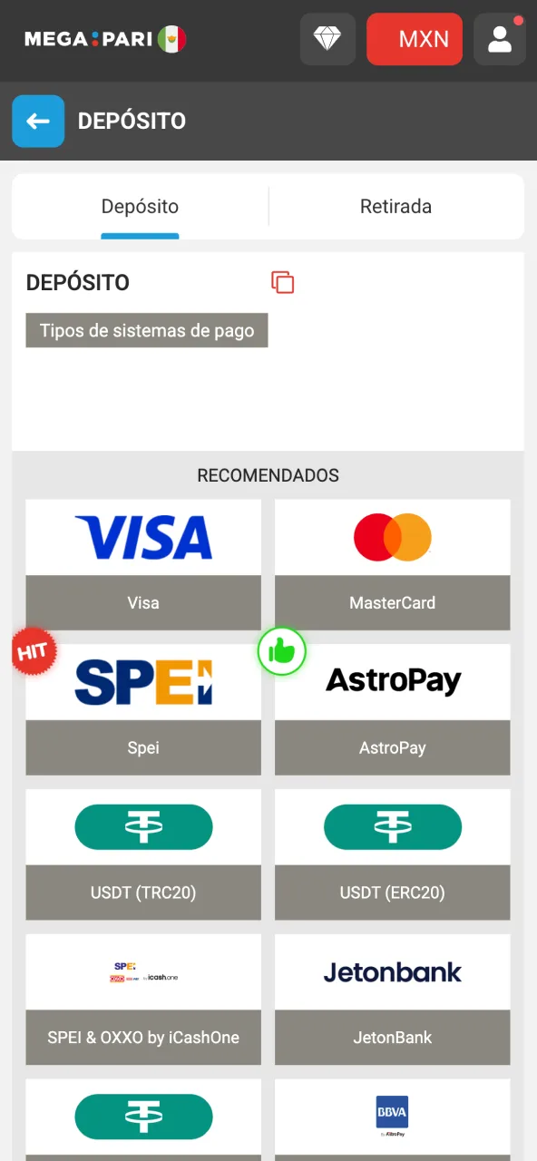 Depósito inicial en Megapari habilita promociones.