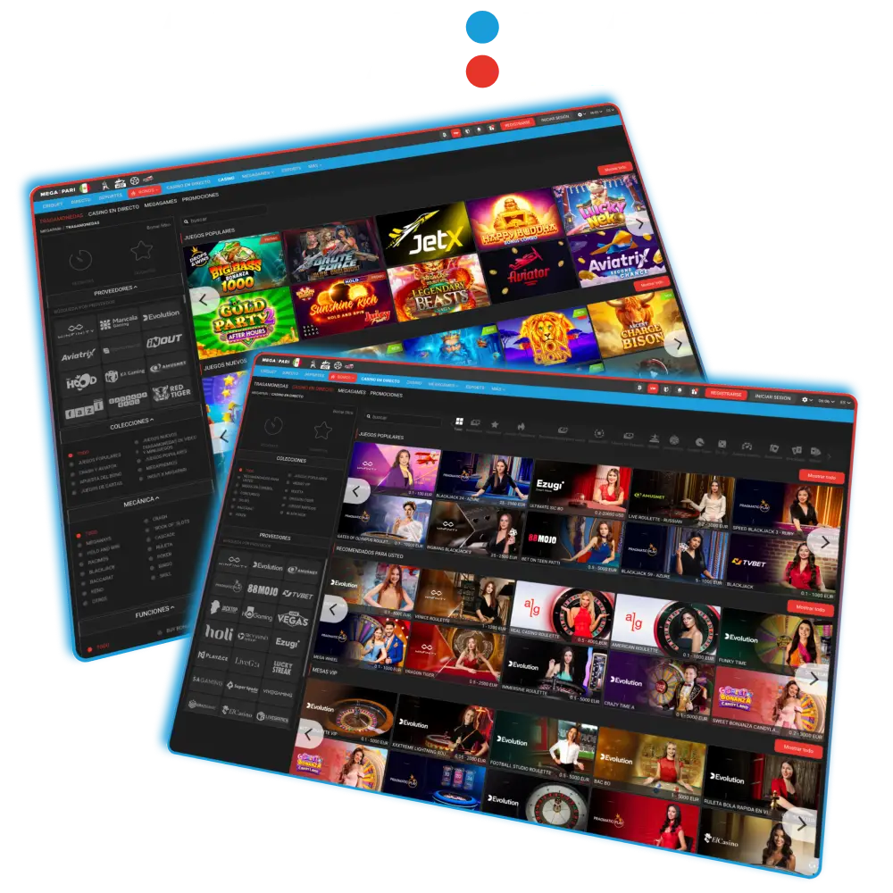 Megapari casino online con ruleta y tragamonedas México.