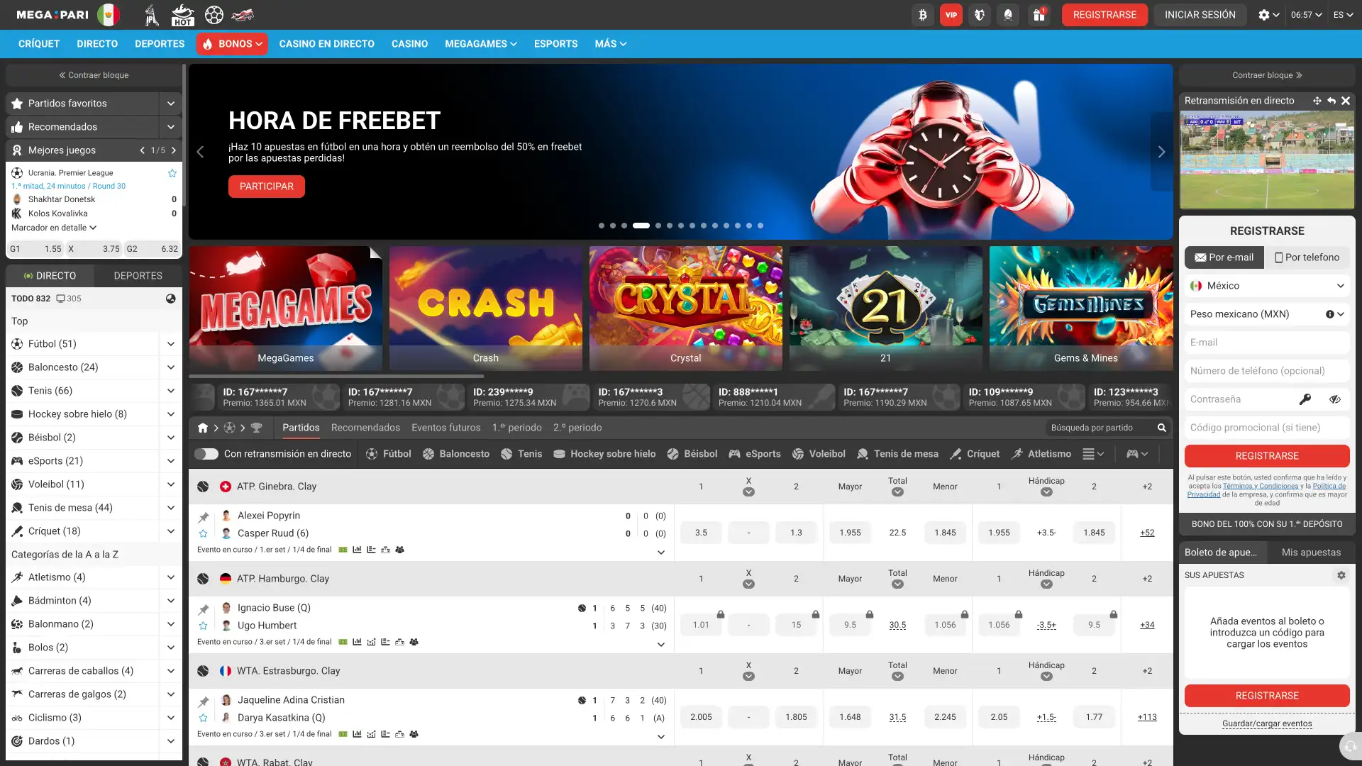 Megapari home casino en vivo y deportes.