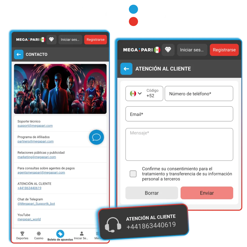 Soporte Megapari con respuesta rápida en español.